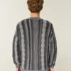 Kasseformet stribet sweater med rund hals