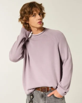 Kasseformet sweater med rullekrave
