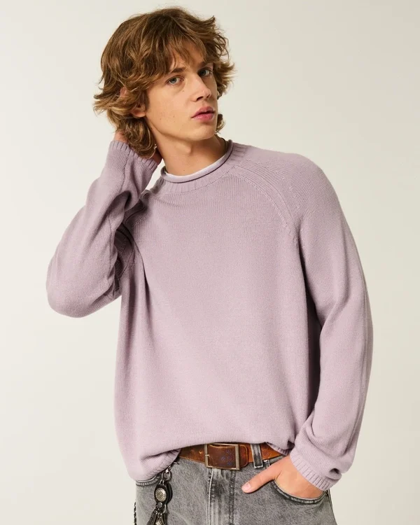 Kasseformet sweater med rullekrave Kasseformet sweater med rullekrave