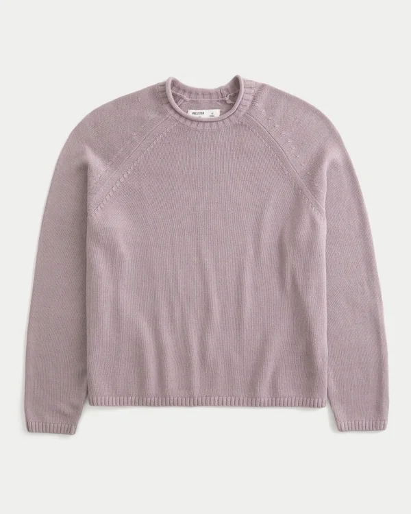 Kasseformet sweater med rullekrave Kasseformet sweater med rullekrave