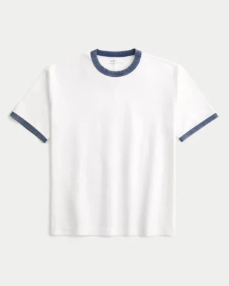 Kasseformet T-shirt i kraftig bomuld Kasseformet T-shirt i kraftig bomuld