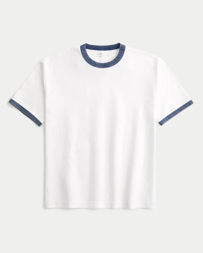 Kasseformet T-shirt i kraftig bomuld Kasseformet T-shirt i kraftig bomuld