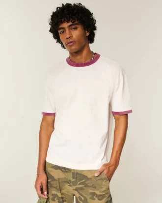 Kasseformet T-shirt i kraftig bomuld Kasseformet T-shirt i kraftig bomuld