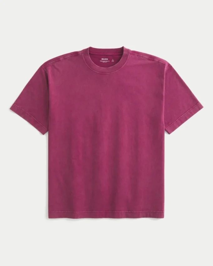 Kasseformet T-shirt i kraftig bomuld Kasseformet T-shirt i kraftig bomuld