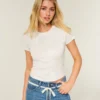 Kortærmet baby-T-shirt med hjorteprint