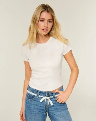 Kortærmet baby-T-shirt med hjorteprint
