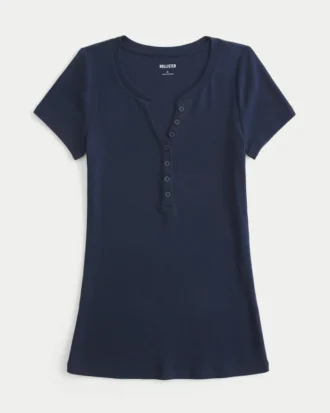 Kortærmet Y2K Henley