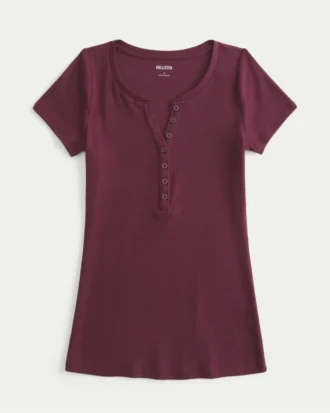 Kortærmet Y2K Henley