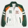 Kunstlæderjakke med University of Miami Hurricanes-grafik Kunstlæderjakke med University of Miami Hurricanes-grafik