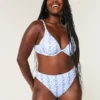 Kurvet højtaljet ribbet cheeky bikinitrusser med høj talje