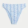 Kurvet højtaljet ribbet cheeky bikinitrusser med høj talje