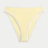 Kurvet højtaljet ribbet cheeky bikinitrusser med høj talje