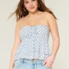 Lagdelt halterneck-babydoll-top Lagdelt halterneck-babydoll-top