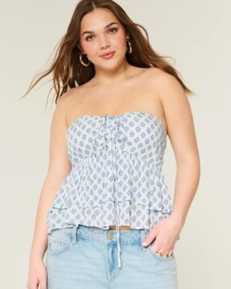 Lagdelt halterneck-babydoll-top