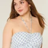 Lagdelt halterneck-babydoll-top Lagdelt halterneck-babydoll-top
