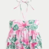 Lagdelt halterneck-babydoll-top Lagdelt halterneck-babydoll-top