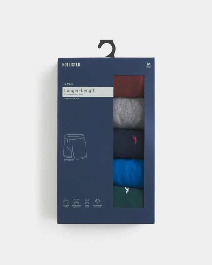 Lang boxershorts 5-pak
