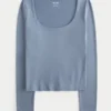 Langærmet baby-T-shirt i sømløst stof