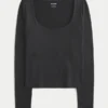Langærmet baby-T-shirt i sømløst stof