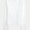 Langærmet baby-T-shirt i sømløst stof