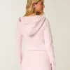 Langærmet fleece-kjole med hætte Langærmet fleece-kjole med hætte