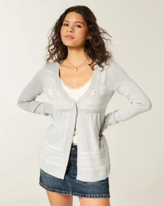 Langærmet Flyaway Babydoll Cardigan