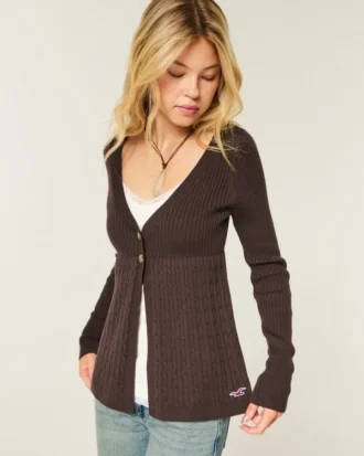 Langærmet Flyaway Babydoll Cardigan