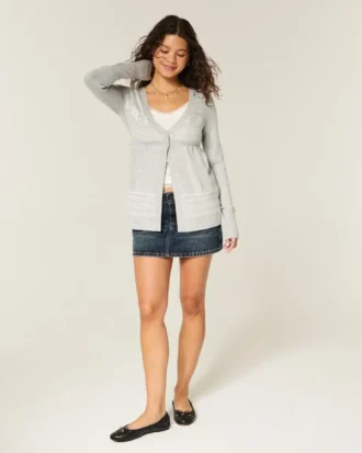 Langærmet Flyaway Babydoll Cardigan