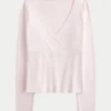 Langærmet sømløs wrap-top Langærmet sømløs wrap-top