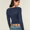 Langærmet sømløs wrap-top Langærmet sømløs wrap-top
