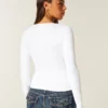 Langærmet sømløs wrap-top