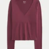 Langærmet sømløs wrap-top