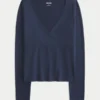 Langærmet sømløs wrap-top Langærmet sømløs wrap-top
