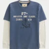 Langærmet T-shirt med surf-logo i flere lag Langærmet T-shirt med surf-logo i flere lag