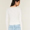 Langærmet wrap-top med V-hals Langærmet wrap-top med V-hals