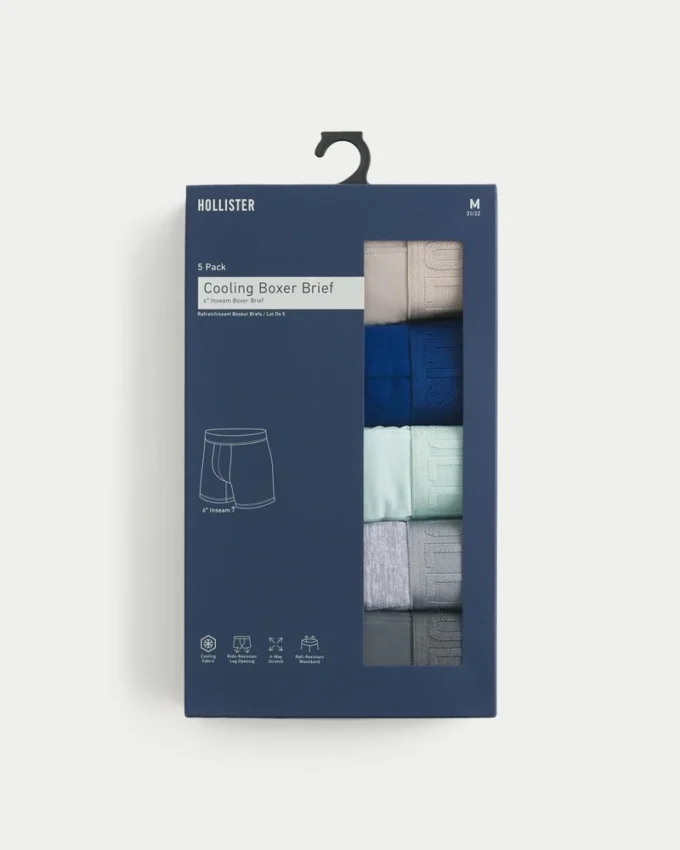 Langere, kølig boxershorts, 5-pak