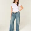 Lavtaljede baggy jeans i medium vask Lavtaljede baggy jeans i medium vask