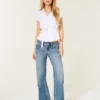 Lavtaljede baggy jeans i medium vask Lavtaljede baggy jeans i medium vask