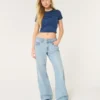 Lavtaljede baggy jeans i medium vask Lavtaljede baggy jeans i medium vask