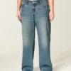 Lavtaljede baggy jeans i medium vask Lavtaljede baggy jeans i medium vask