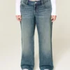 Lavtaljede baggy jeans i medium vask Lavtaljede baggy jeans i medium vask