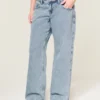 Lavtaljede baggy jeans i medium vask Lavtaljede baggy jeans i medium vask