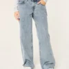 Lavtaljede baggy jeans i medium vask Lavtaljede baggy jeans i medium vask