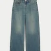 Lavtaljede baggy jeans i medium vask Lavtaljede baggy jeans i medium vask
