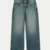 Lavtaljede baggy jeans i medium vask Lavtaljede baggy jeans i medium vask