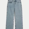 Lavtaljede baggy jeans i medium vask Lavtaljede baggy jeans i medium vask