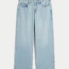 Lavtaljede baggy jeans i medium vask Lavtaljede baggy jeans i medium vask