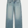 Lavtaljede baggy jeans i medium vask Lavtaljede baggy jeans i medium vask