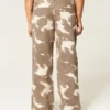 Lavtaljede baggy jeans med ko-print Lavtaljede baggy jeans med ko-print