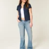 Lavtaljede bootcut-jeans i medium vask